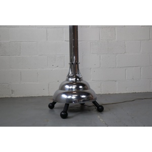 Large Art Deco chromed coat rack/floor lamp, early 20th century