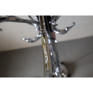 Large Art Deco chromed coat rack/floor lamp, early 20th century
