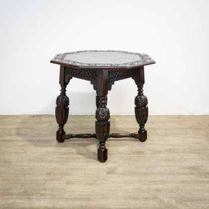 Ornately Carved Oak Side Table - Image 2
