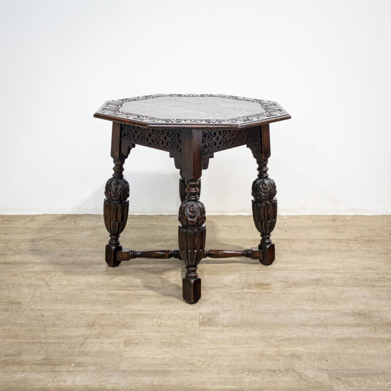 Ornately Carved Oak Side Table