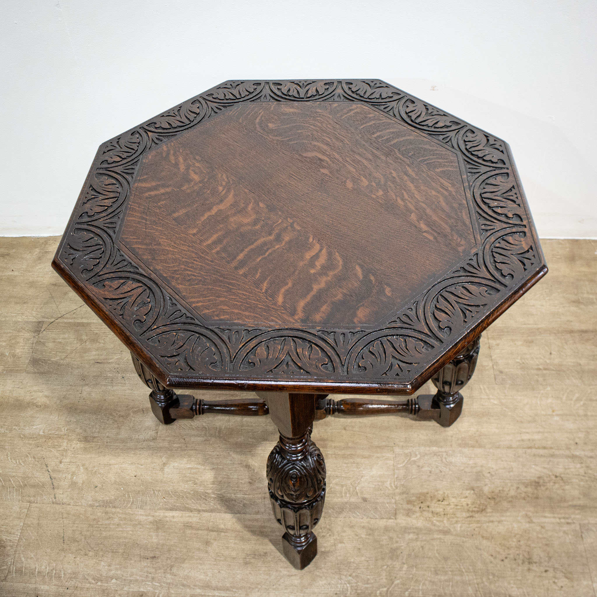Ornately Carved Oak Side Table