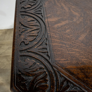Ornately Carved Oak Side Table