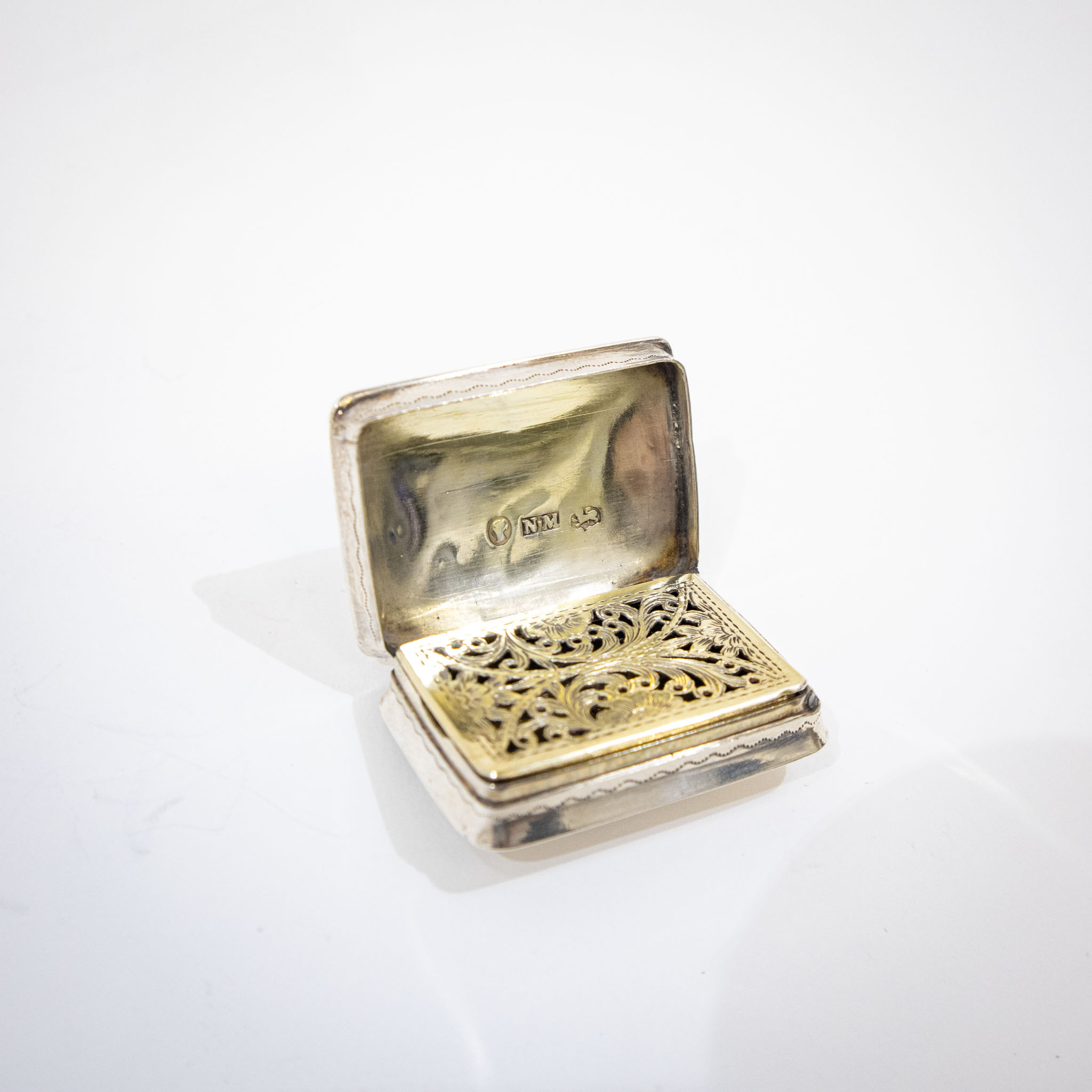 Victorian Silver Vinaigrette by Nathaniel Mills