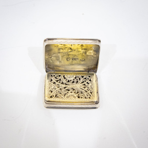 Victorian Silver Vinaigrette by Nathaniel Mills