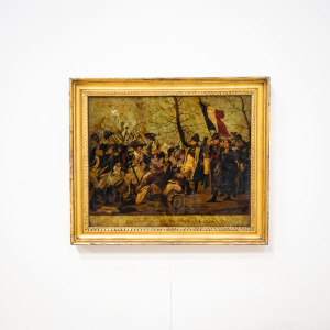 Reverse Glass Painting of Napolean’s Return from Elba, after Steuben