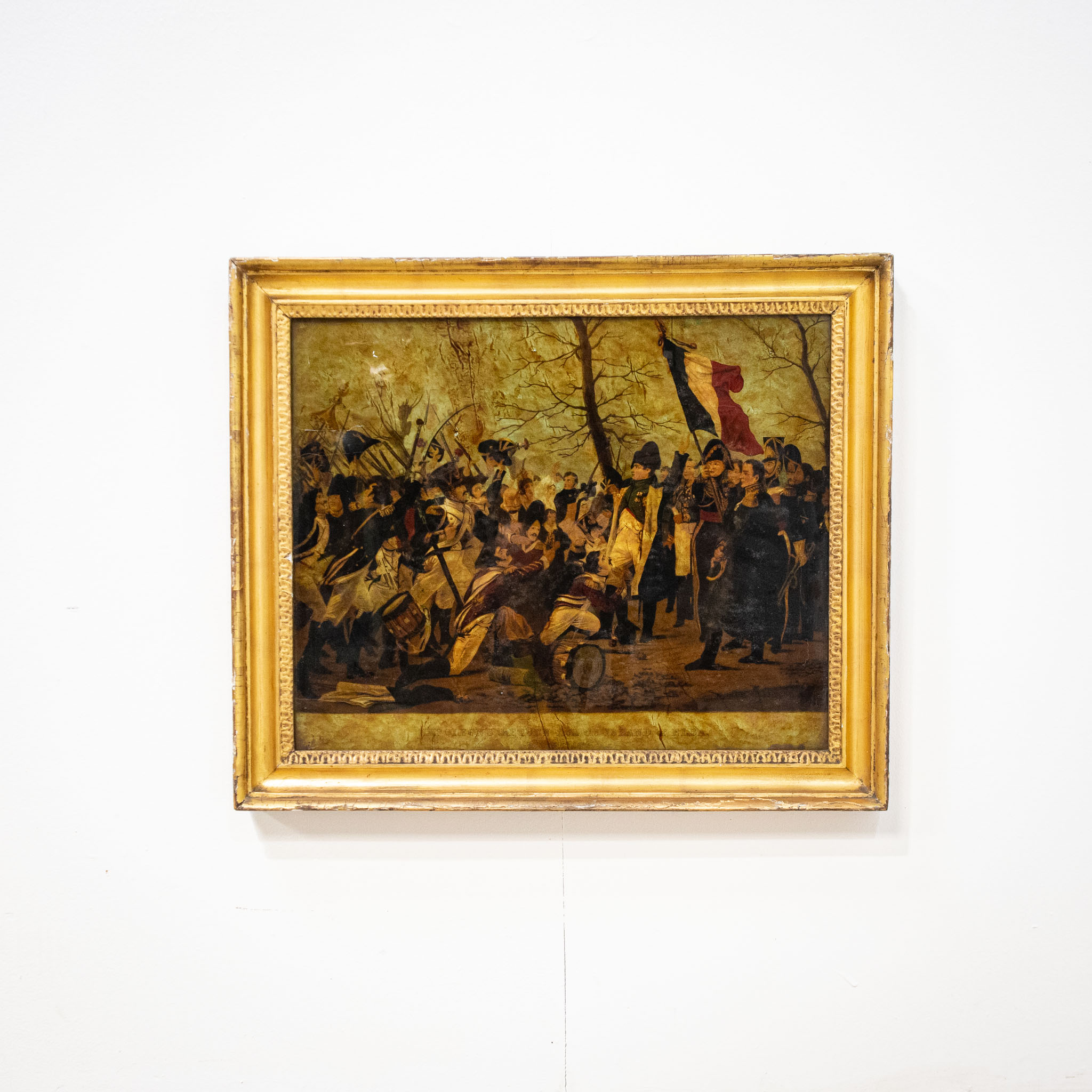 Reverse Glass Painting of Napolean’s Return from Elba, after Steuben
