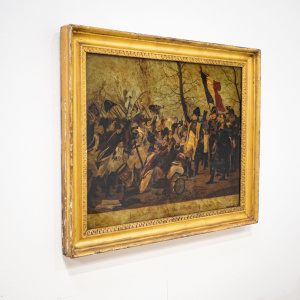 Reverse Glass Painting of Napolean’s Return from Elba, after Steuben