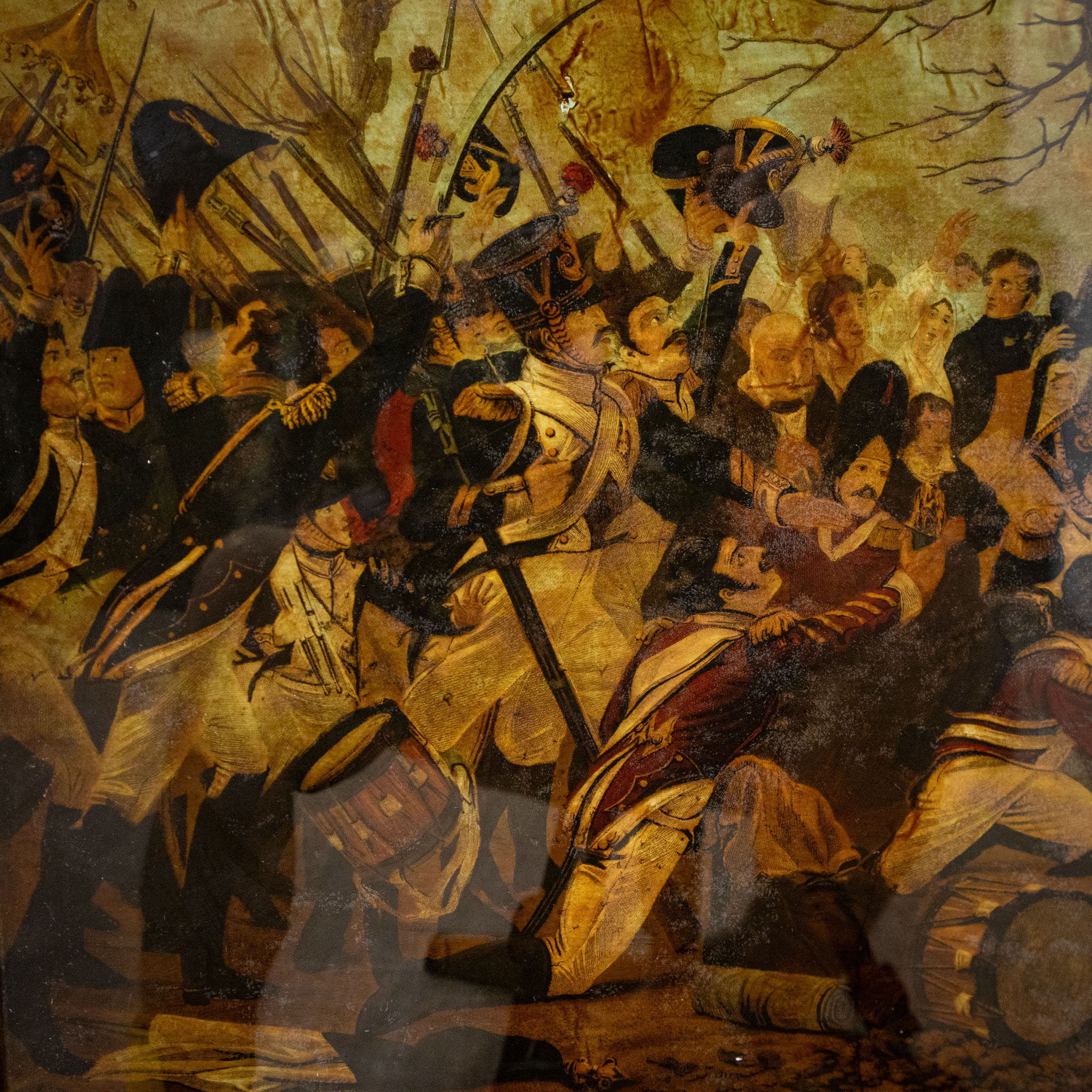 Reverse Glass Painting of Napolean’s Return from Elba, after Steuben