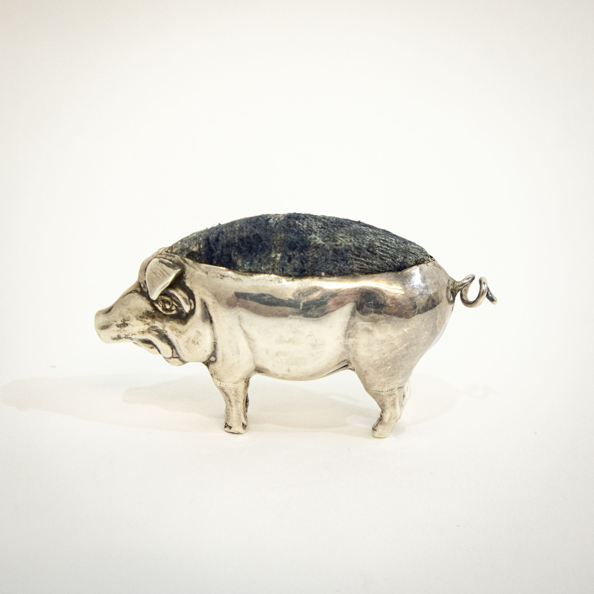 Edwardian Silver Pig Cushion