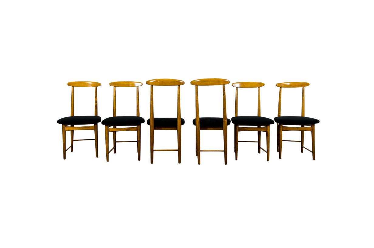Set Of 6 Dining Chairs By Bernard Malendowicz, Poland, 1960's