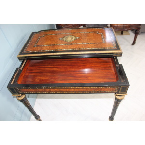 19th century French Napoleon III inlaid card table