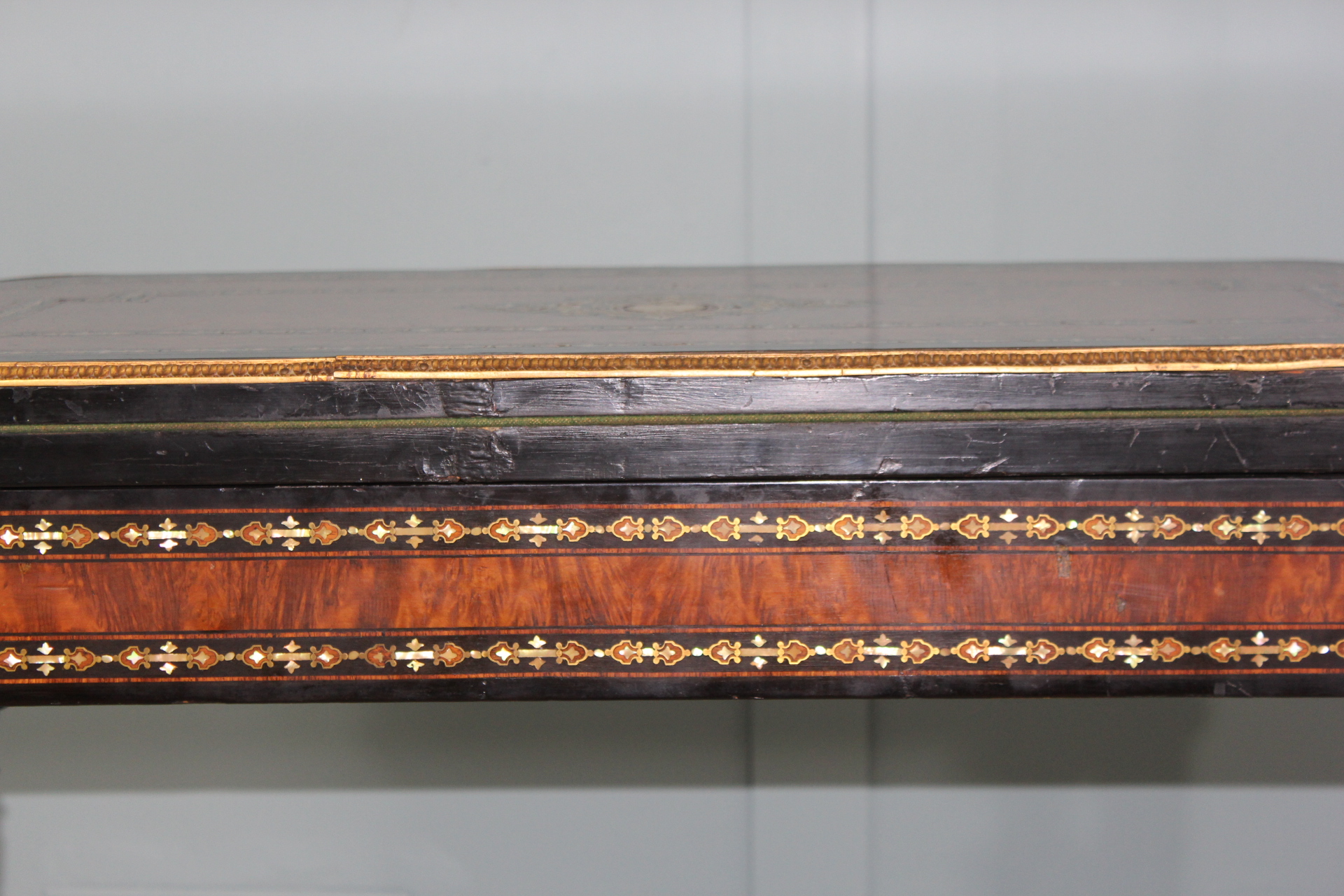 19th century French Napoleon III inlaid card table