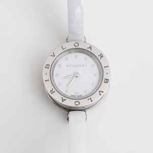 White Dial B-Zero1 Ceramic Quartz Wristwatch By Bvlgari