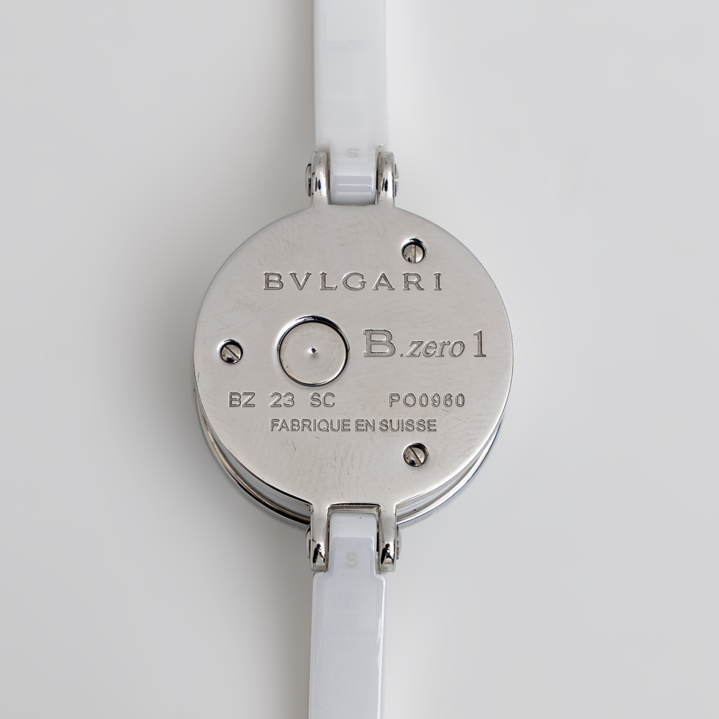 White Dial B-Zero1 Ceramic Quartz Wristwatch By Bvlgari