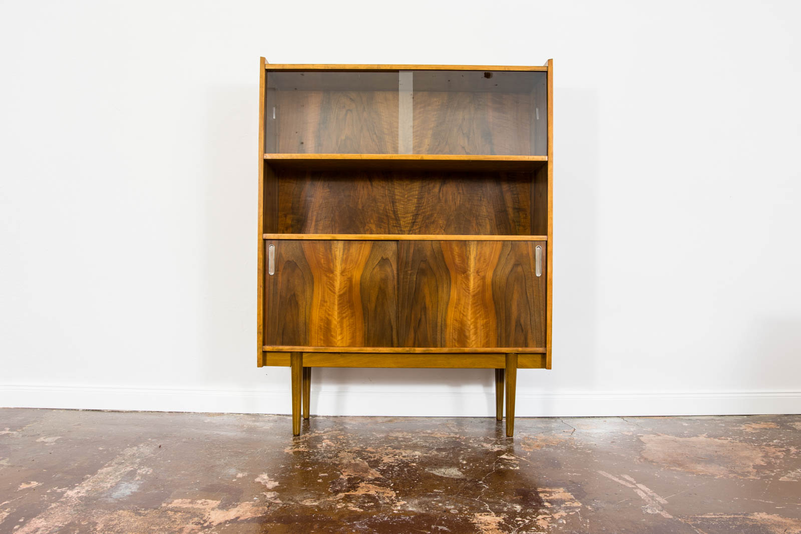 Walnut Display Cabinet, Bytomskie Fabryki Mebli, Poland, 1960's