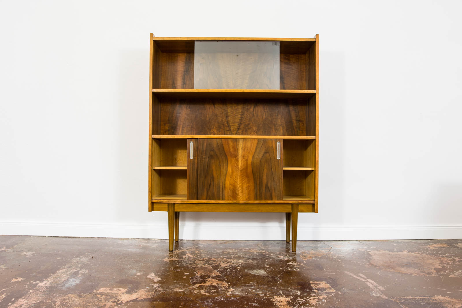 Walnut Display Cabinet, Bytomskie Fabryki Mebli, Poland, 1960's