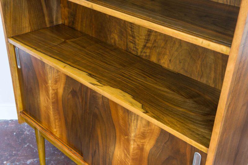 Walnut Display Cabinet, Bytomskie Fabryki Mebli, Poland, 1960's
