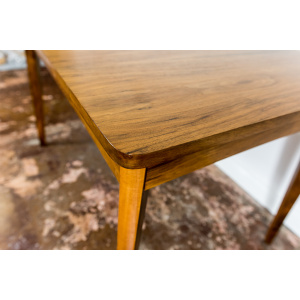 Restored Walnut Mid-Century Dining Table, Poland, 1960's