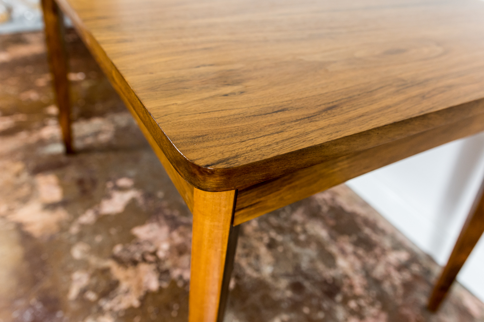 Restored Walnut Mid-Century Dining Table, Poland, 1960's