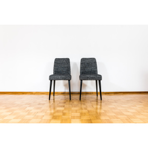 Mid-Century Black Chairs, Poland, 1960s, Set Of 6
