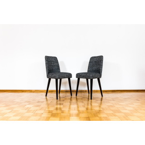 Mid-Century Black Chairs, Poland, 1960s, Set Of 6