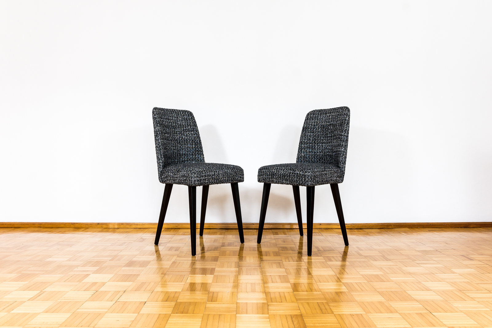 Mid-Century Black Chairs, Poland, 1960s, Set Of 6