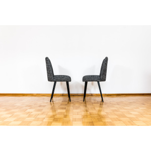 Mid-Century Black Chairs, Poland, 1960s, Set Of 6