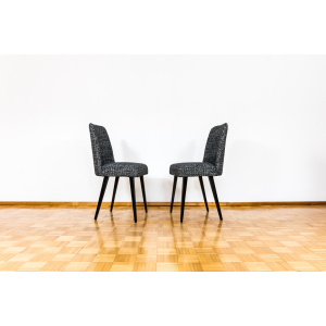 Mid-Century Black Chairs, Poland, 1960s, Set Of 6