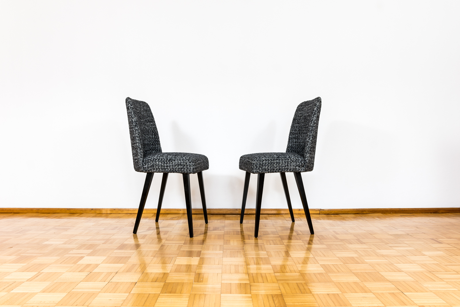 Mid-Century Black Chairs, Poland, 1960s, Set Of 6