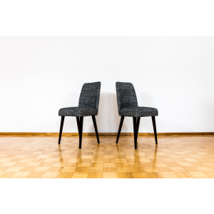 Mid-Century Black Chairs, Poland, 1960s, Set Of 6