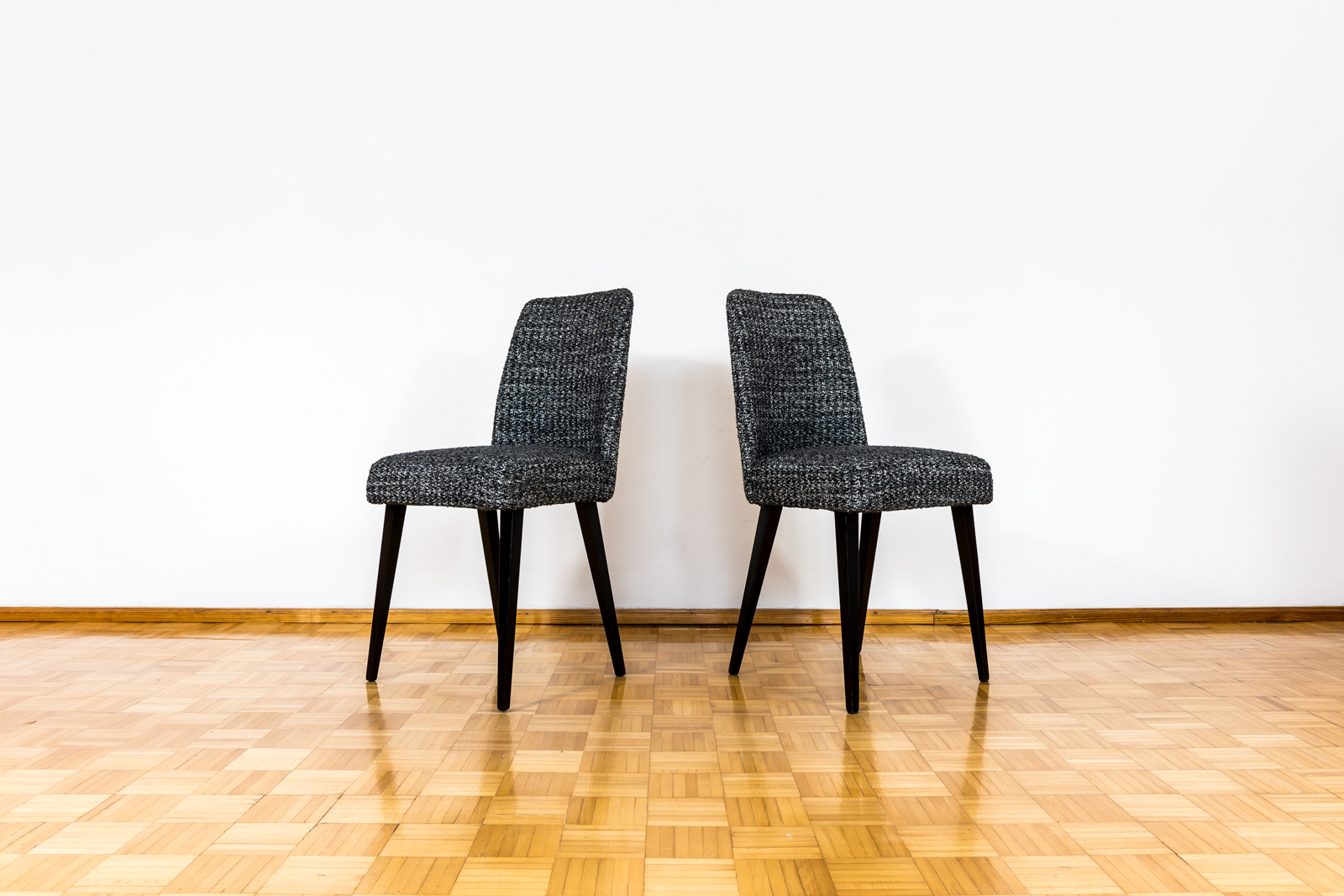 Mid-Century Black Chairs, Poland, 1960s, Set Of 6