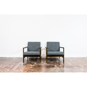 Pair Of black B-7522 Armchairs By Zenon Bączyk 1960’S