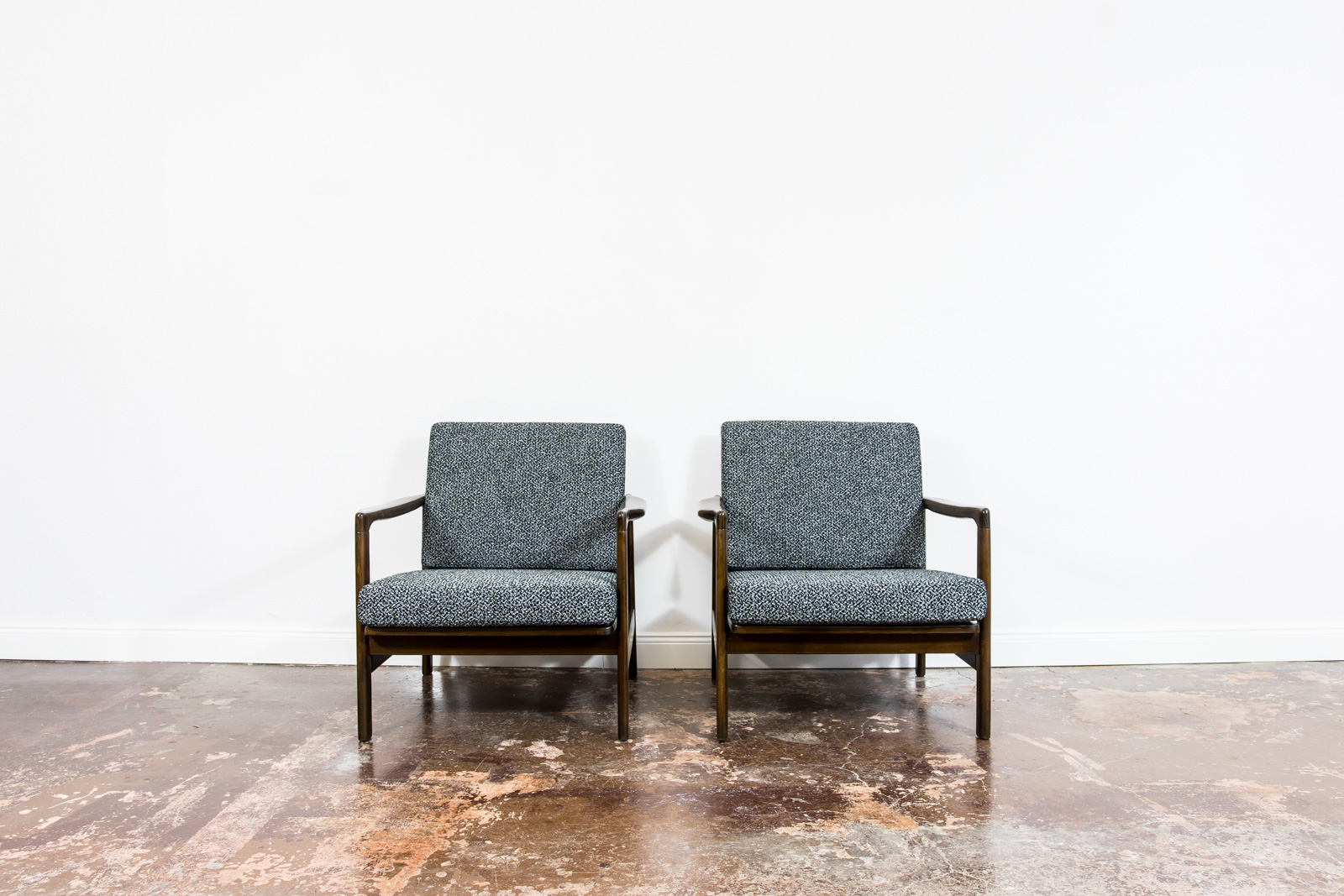 Pair Of black B-7522 Armchairs By Zenon Bączyk 1960’S