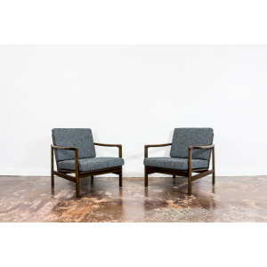 Pair Of black B-7522 Armchairs By Zenon Bączyk 1960’S