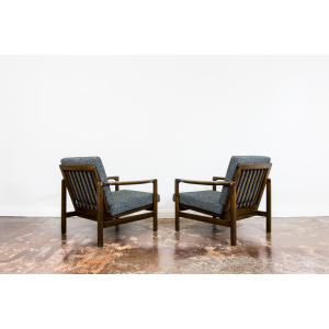 Pair Of black B-7522 Armchairs By Zenon Bączyk 1960’S