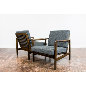 Pair Of black B-7522 Armchairs By Zenon Bączyk 1960’S