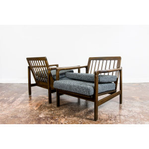 Pair Of black B-7522 Armchairs By Zenon Bączyk 1960’S