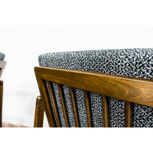 Pair Of black B-7522 Armchairs By Zenon Bączyk 1960’S