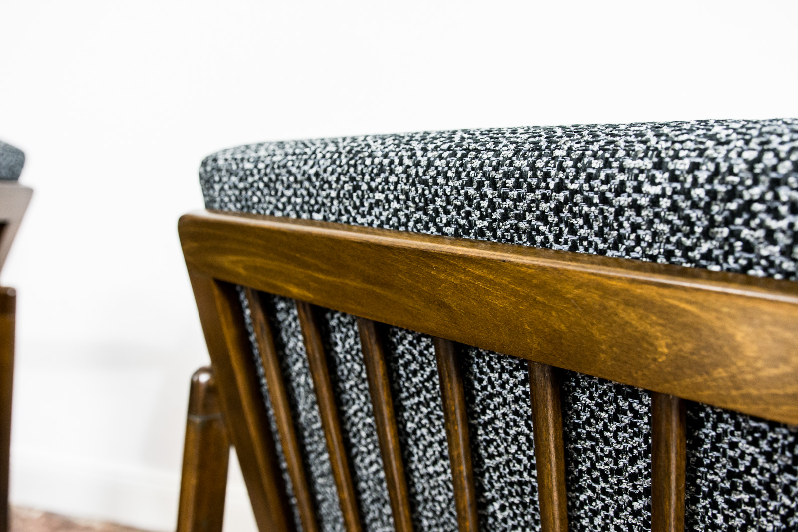 Pair Of black B-7522 Armchairs By Zenon Bączyk 1960’S