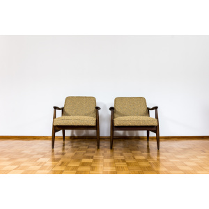 Pair Of Mid Century Modern Gfm 87 Armchairs By Juliusz Kędziorek, in KVADRAT, 1960s