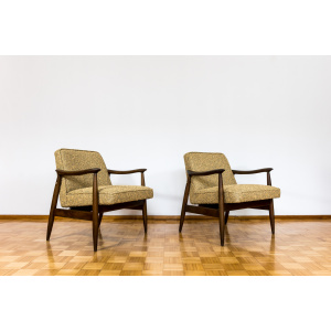 Pair Of Mid Century Modern Gfm 87 Armchairs By Juliusz Kędziorek, in KVADRAT, 1960s