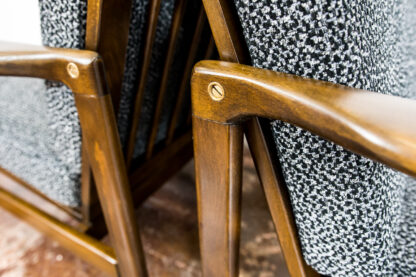 Pair Of black B-7522 Armchairs By Zenon Bączyk 1960’S - Image 13