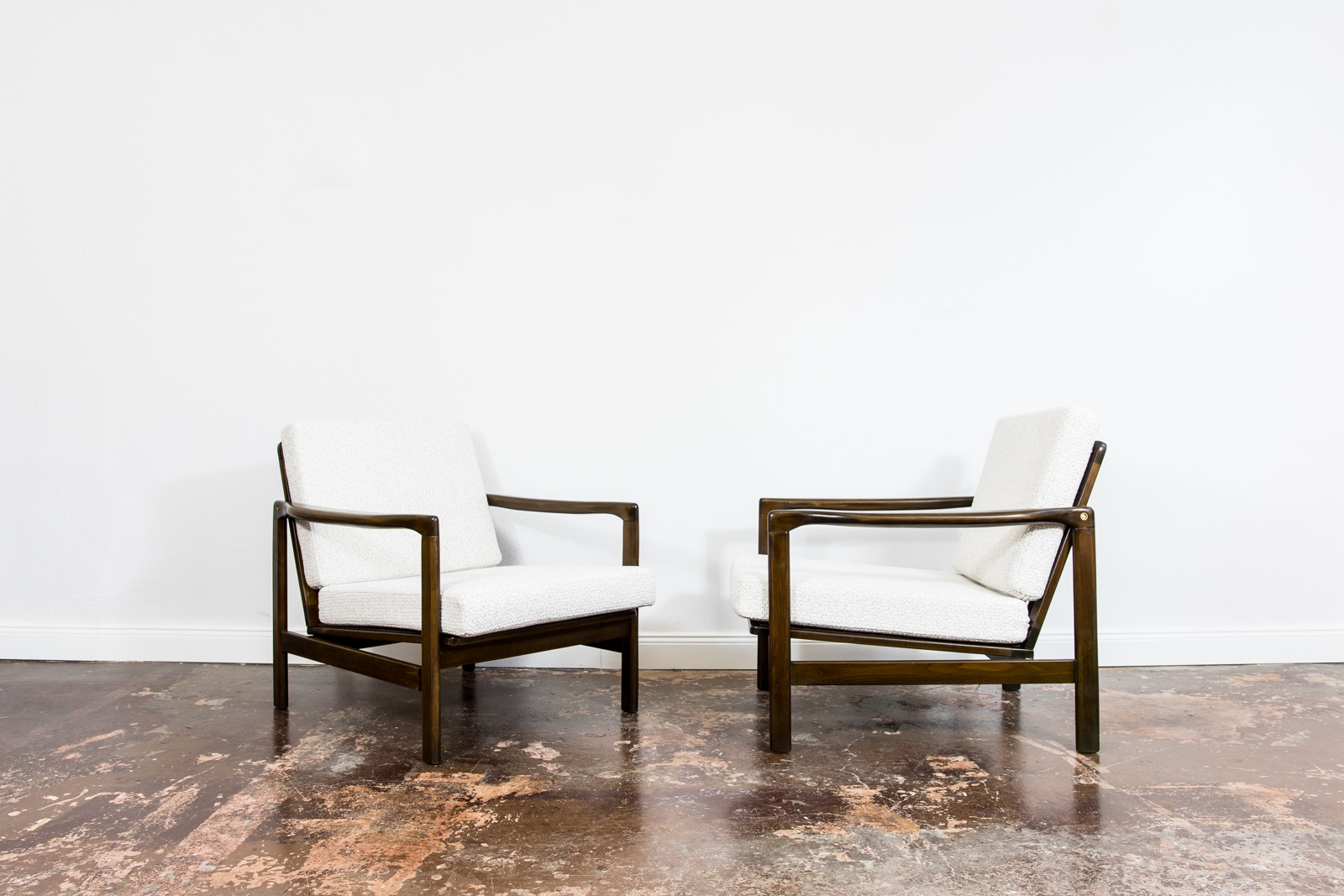 Pair Of B-7522 Armchairs By Zenon Bączyk, 1960's