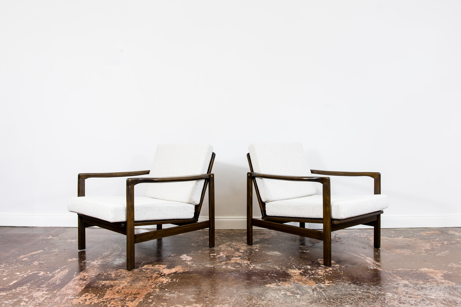 Pair Of B-7522 Armchairs By Zenon Bączyk, 1960's