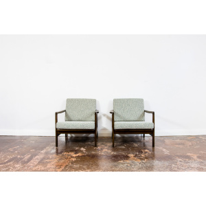 Pair Of green B-7522 Armchairs By Zenon Bączyk, 1960's