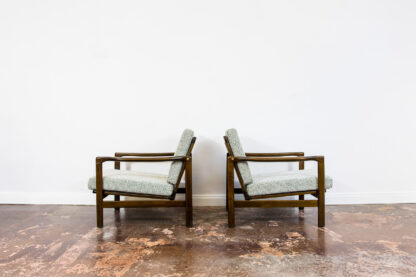 Pair Of green B-7522 Armchairs By Zenon Bączyk, 1960's - Image 5