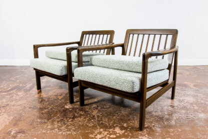 Pair Of green B-7522 Armchairs By Zenon Bączyk, 1960's - Image 7
