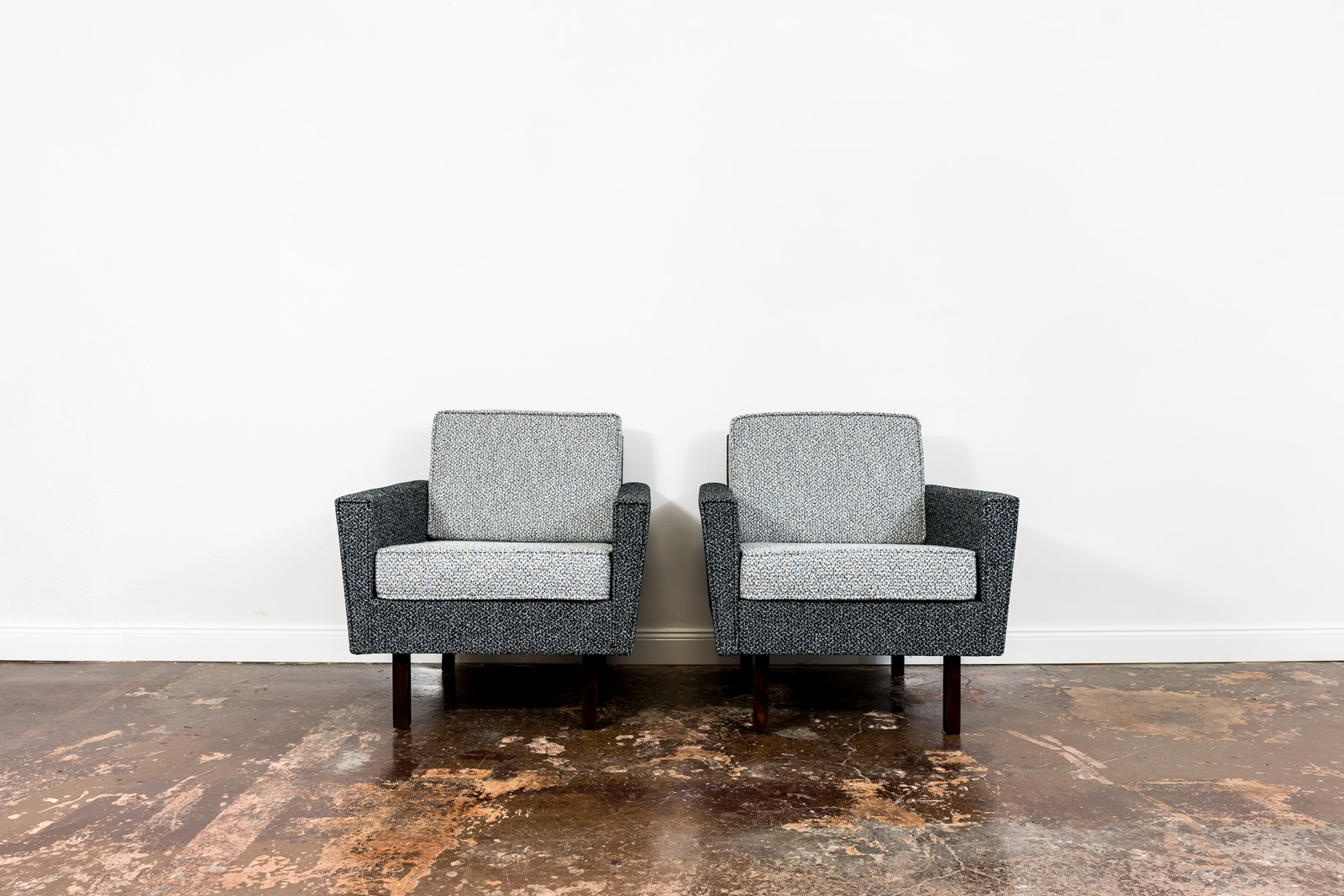 Pair Of Geometric Club Chairs, Poland, 1970s