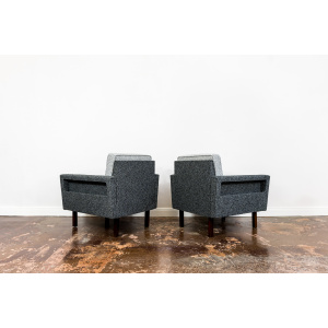 Pair Of Geometric Club Chairs, Poland, 1970s