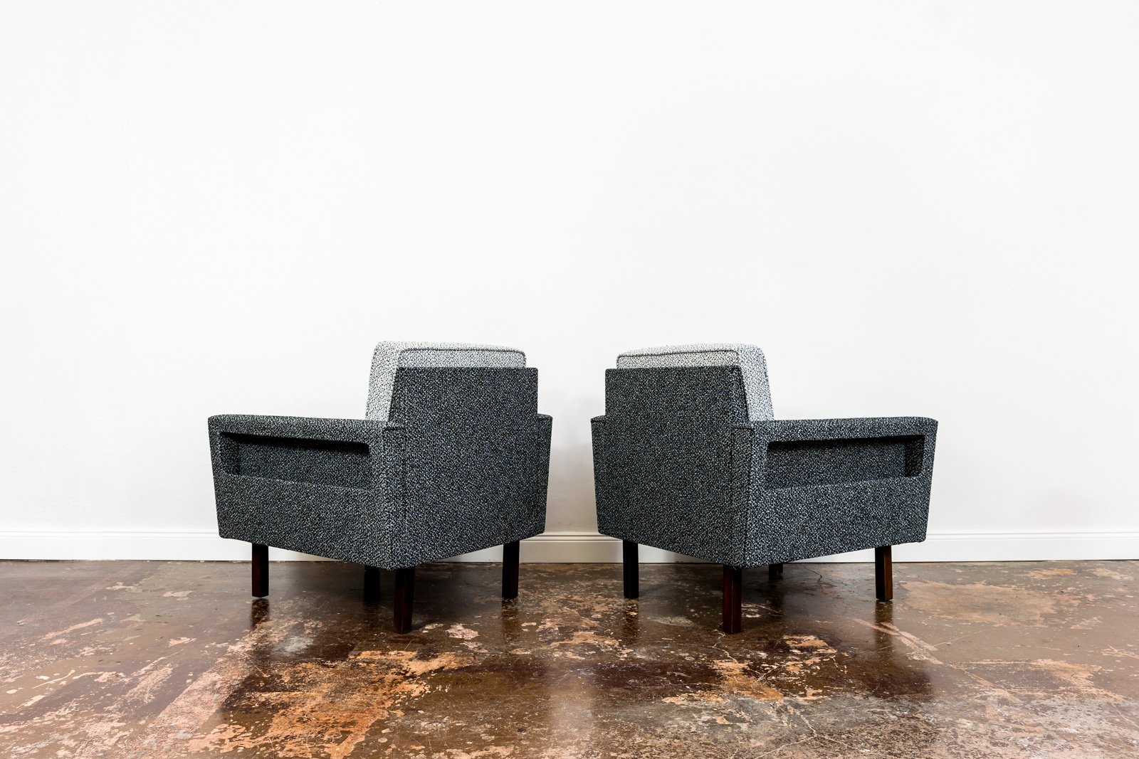 Pair Of Geometric Club Chairs, Poland, 1970s